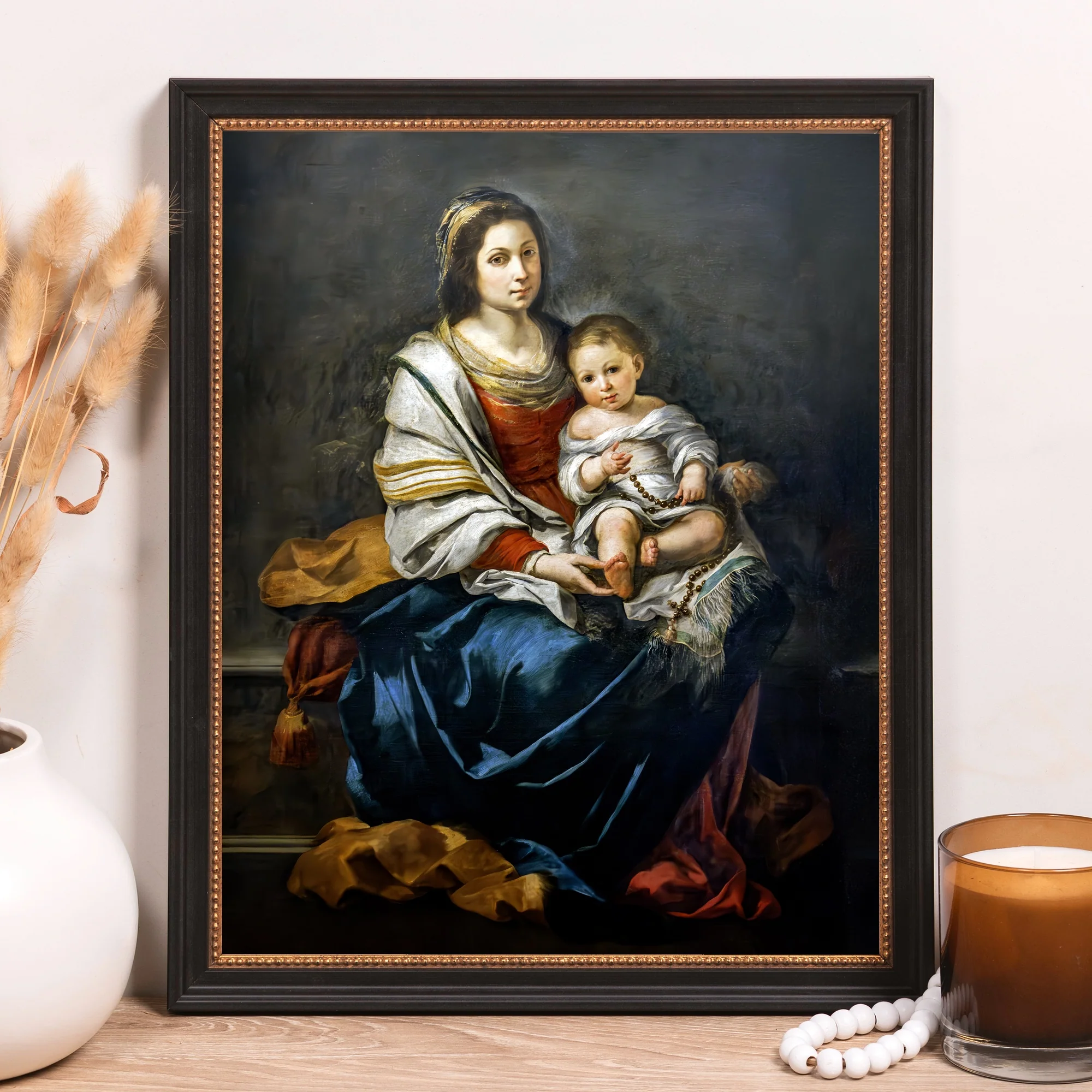 Murillo's Madonna of the Rosary Framed Canvas - Sacred Classics Collection - Image 8