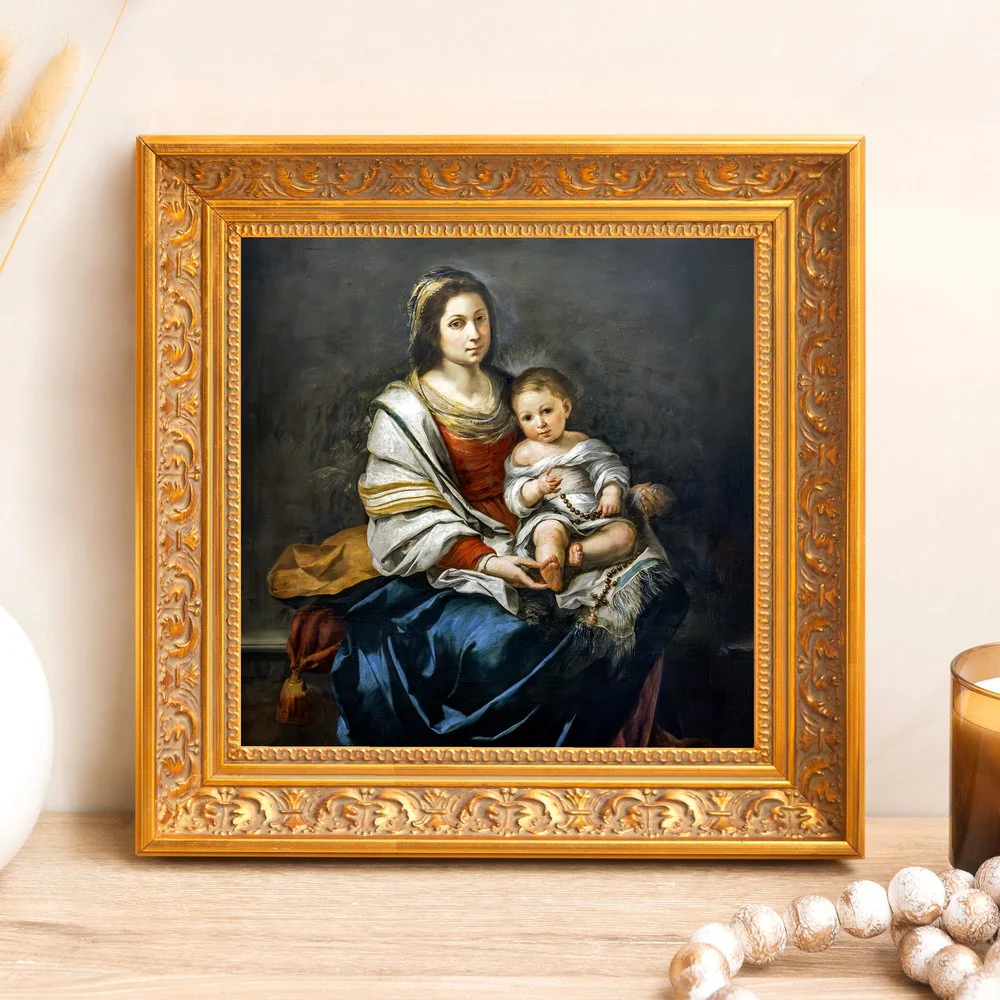 Murillo's Madonna of the Rosary Framed Canvas - Sacred Mini Collection
