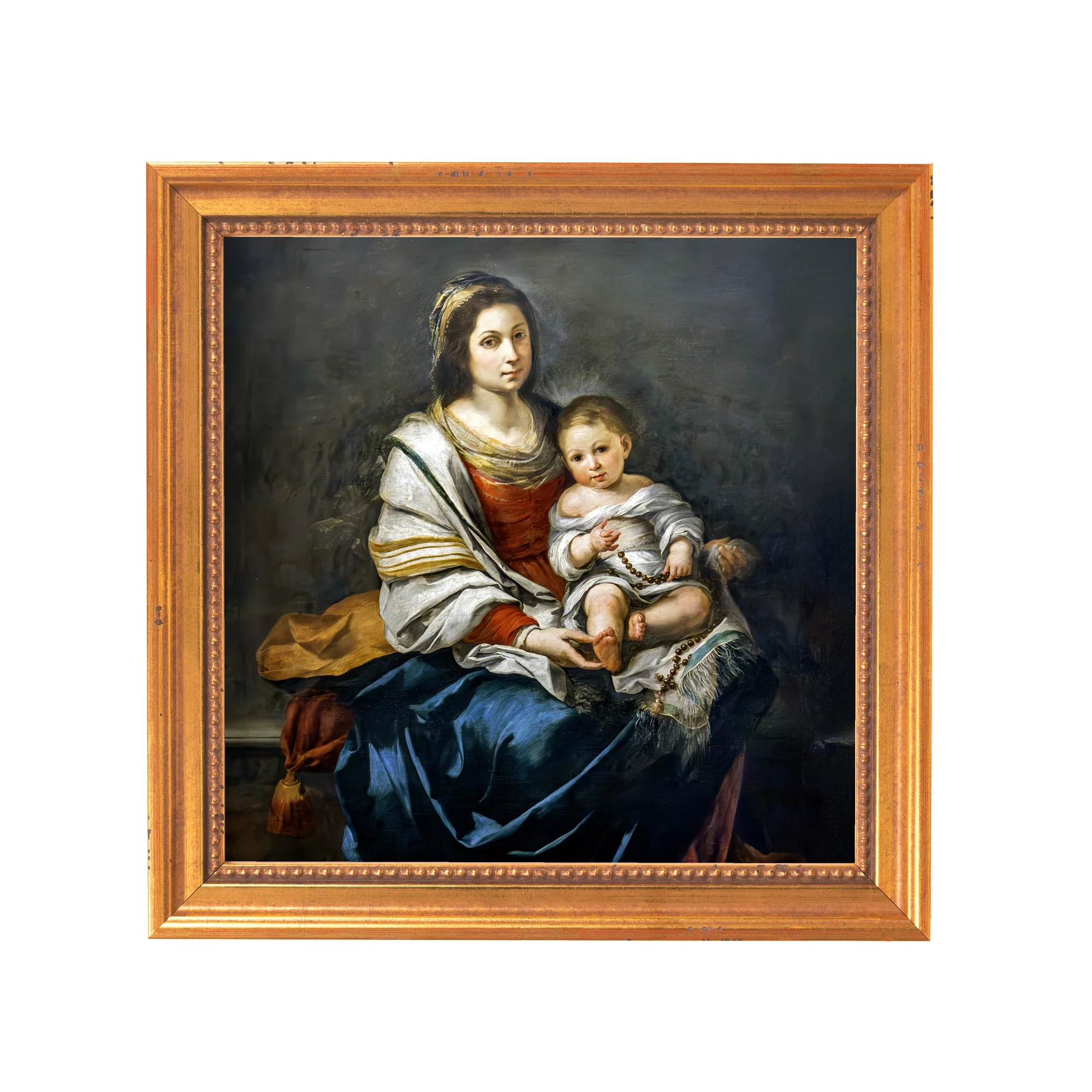 Murillo's Madonna of the Rosary Framed Canvas - Sacred Mini Collection - Image 10