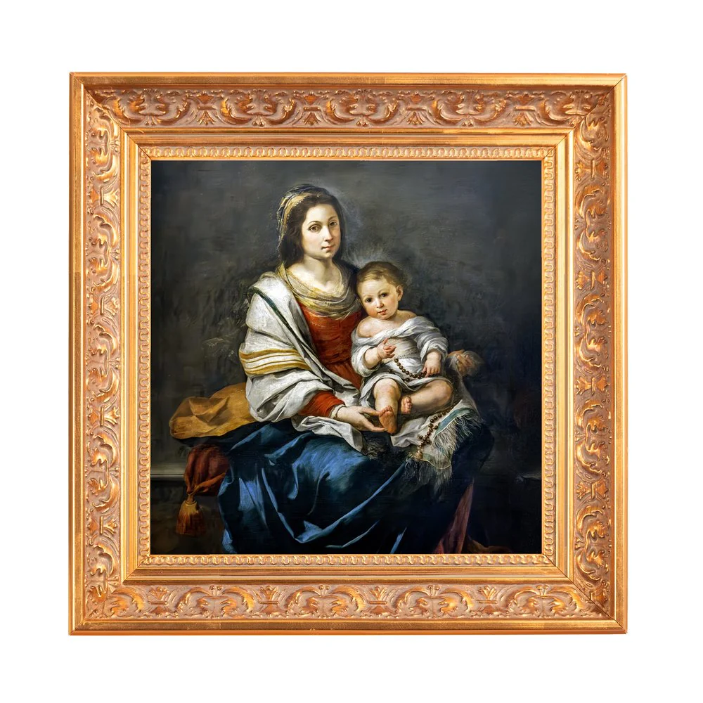 Murillo's Madonna of the Rosary Framed Canvas - Sacred Mini Collection - Image 3