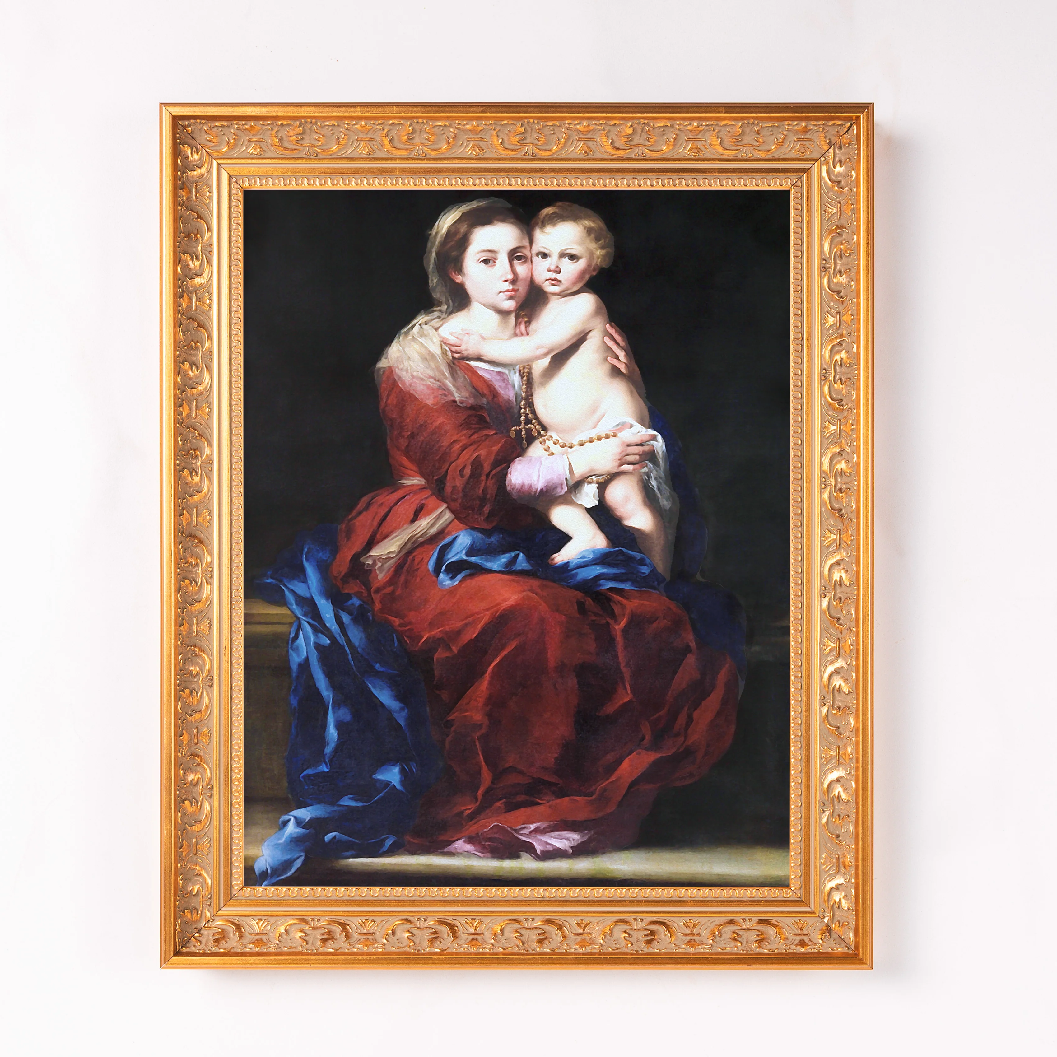 Murillo's Our Lady of the Rosary Framed Canvas - Sacred Classics Collection - Image 2
