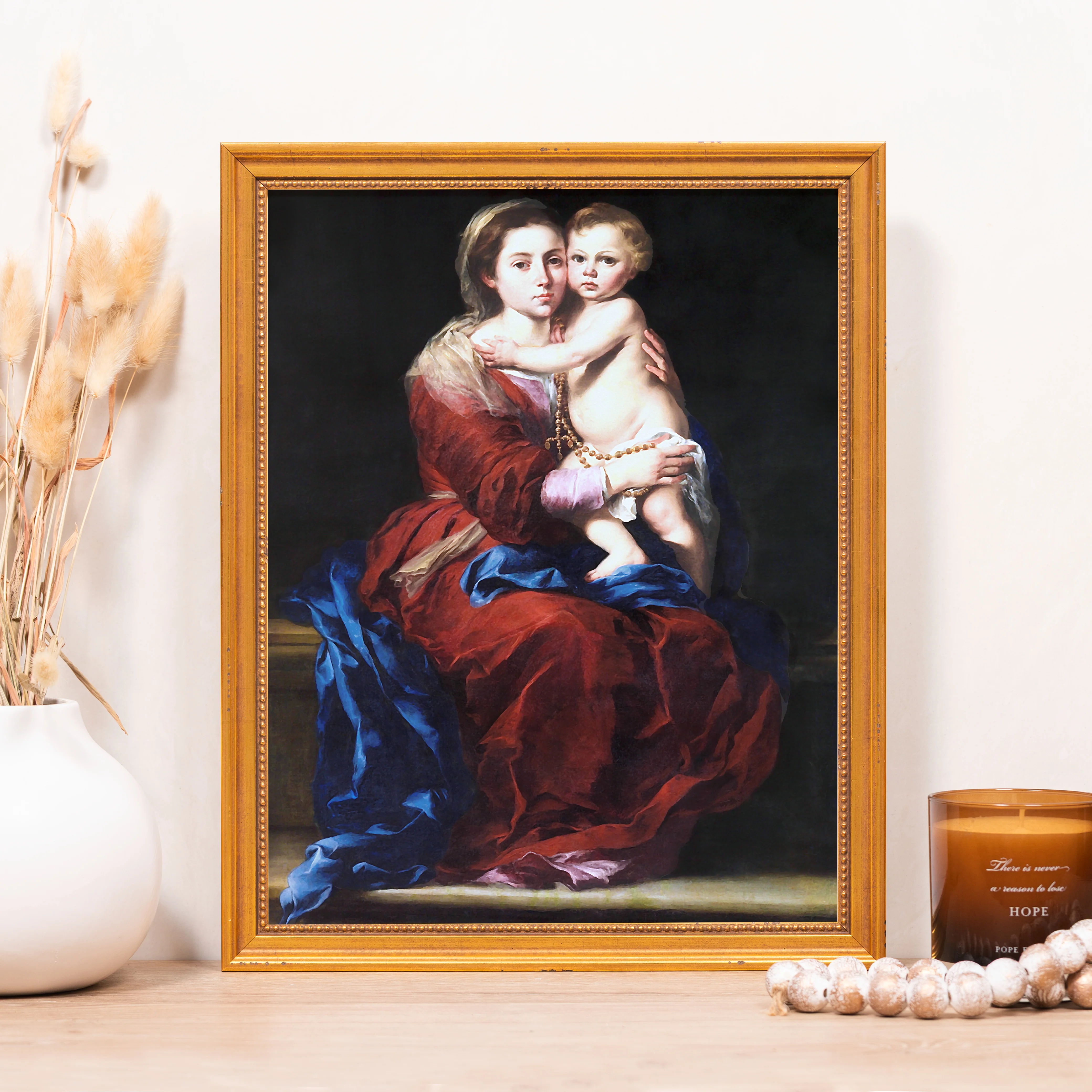 Murillo's Our Lady of the Rosary Framed Canvas - Sacred Classics Collection - Image 5