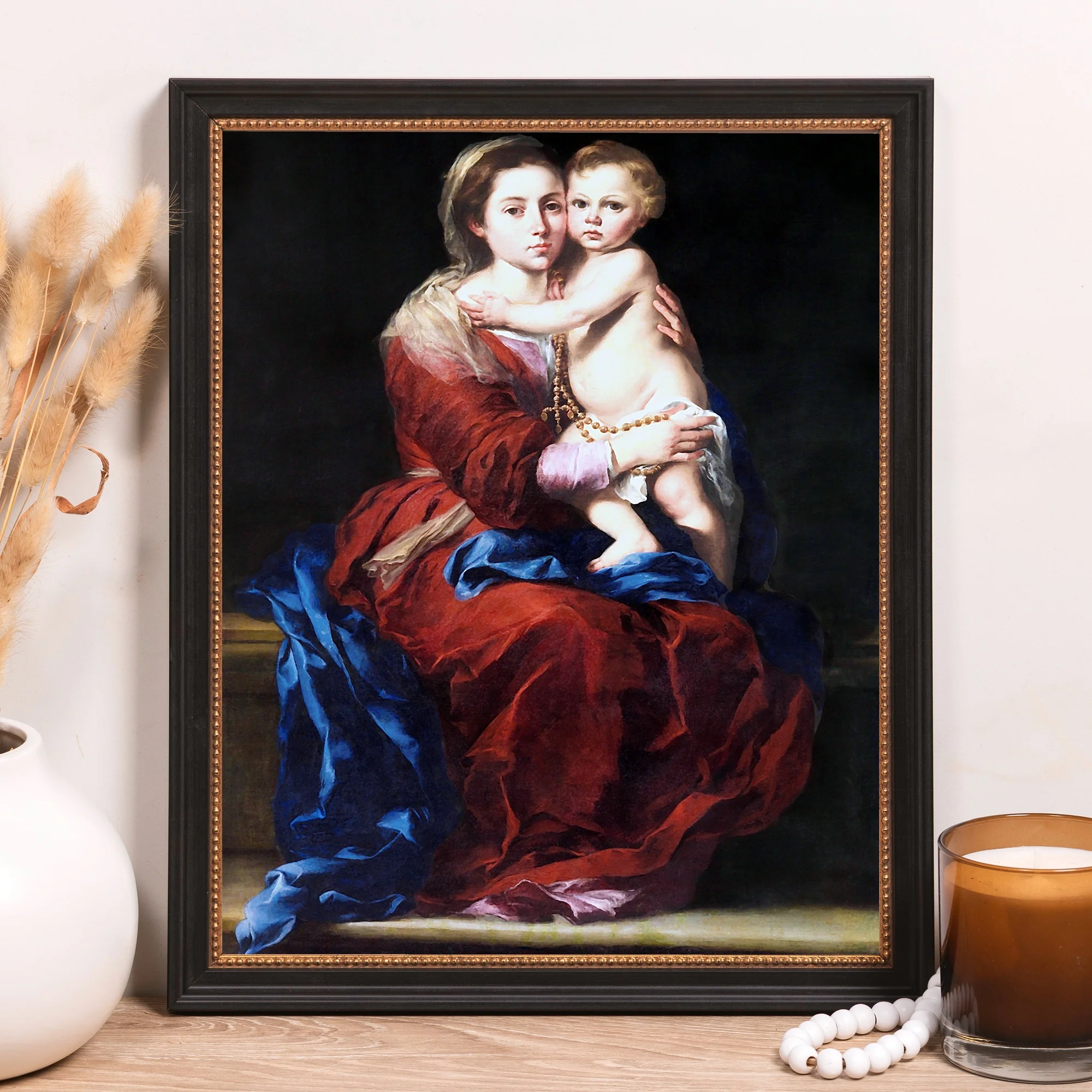 Murillo's Our Lady of the Rosary Framed Canvas - Sacred Classics Collection - Image 7