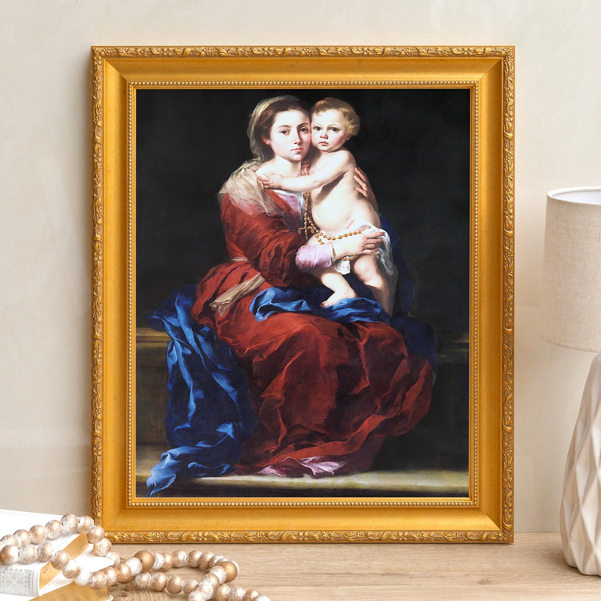 Murillo's Our Lady of the Rosary Framed Canvas - Sacred Signature Collection - Image 6