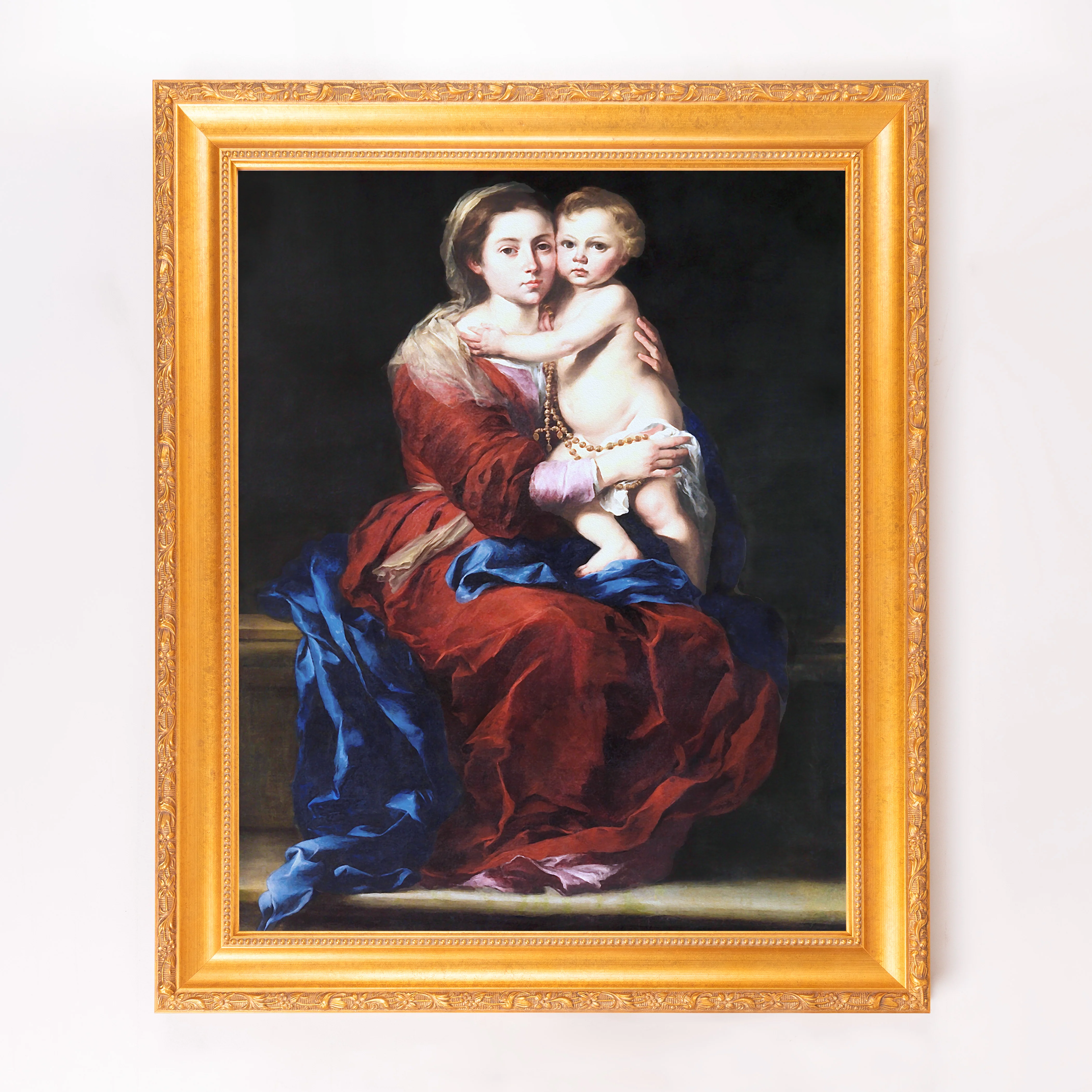 Murillo's Our Lady of the Rosary Framed Canvas - Sacred Signature Collection - Image 7