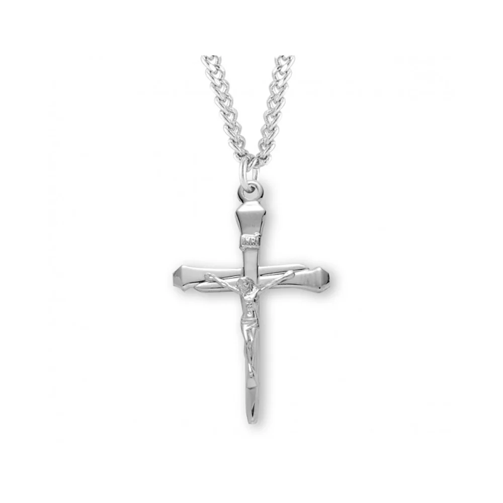 Nail Crucifix Necklace on 24" Chain in Gold/Sterling or Sterling Silver - Image 2