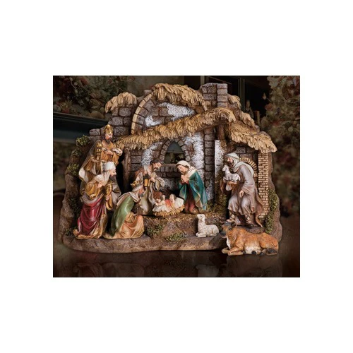 Nativity and Stable Scene 10 Piece Set with Removable Figures - Image 2