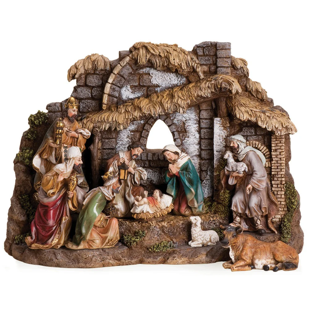 Nativity and Stable Scene 10 Piece Set with Removable Figures - Image 4