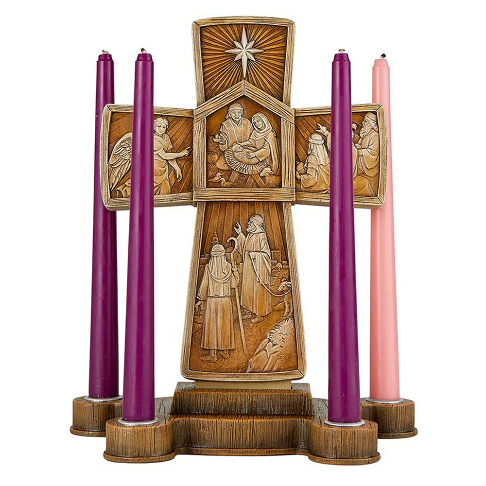 Nativity Cross Advent Candleholder - Image 3
