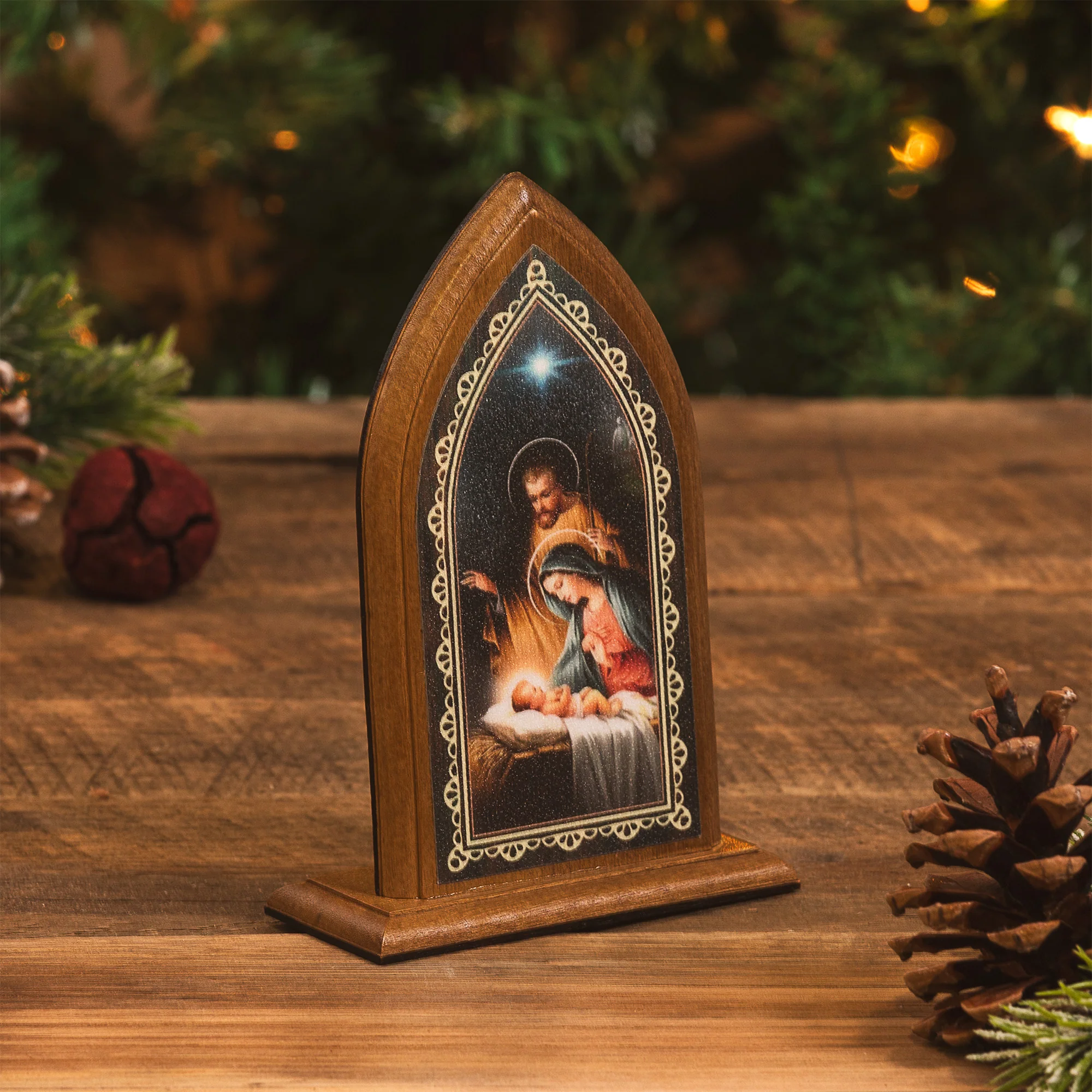 Nativity Prayer Christmas Shrine Plaque - 5.3" - Image 3