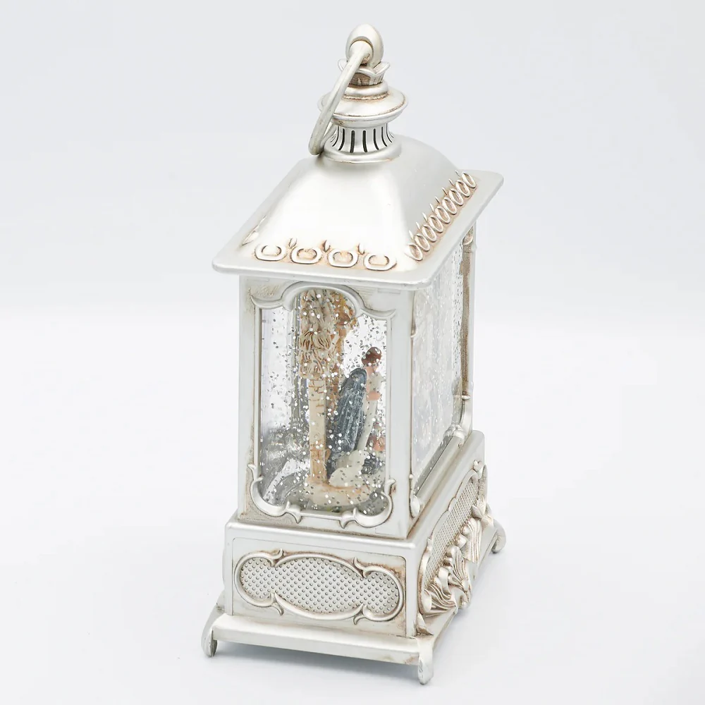 Nativity Scene Pewter Swirl LED Lantern - Image 3