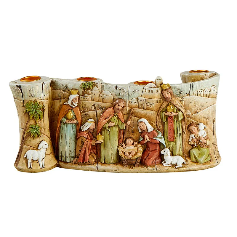 Nativity Scroll Advent Candleholder - Image 3
