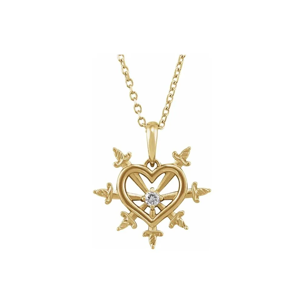 Natural Diamond Our Lady of Sorrows with 7 Swords Necklace - 18"
