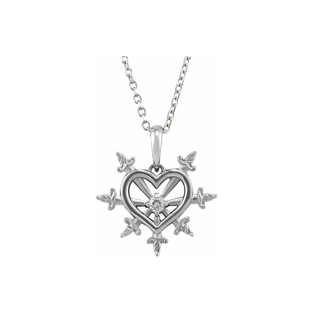 Natural Diamond Our Lady of Sorrows with 7 Swords Necklace - 18" - Image 3