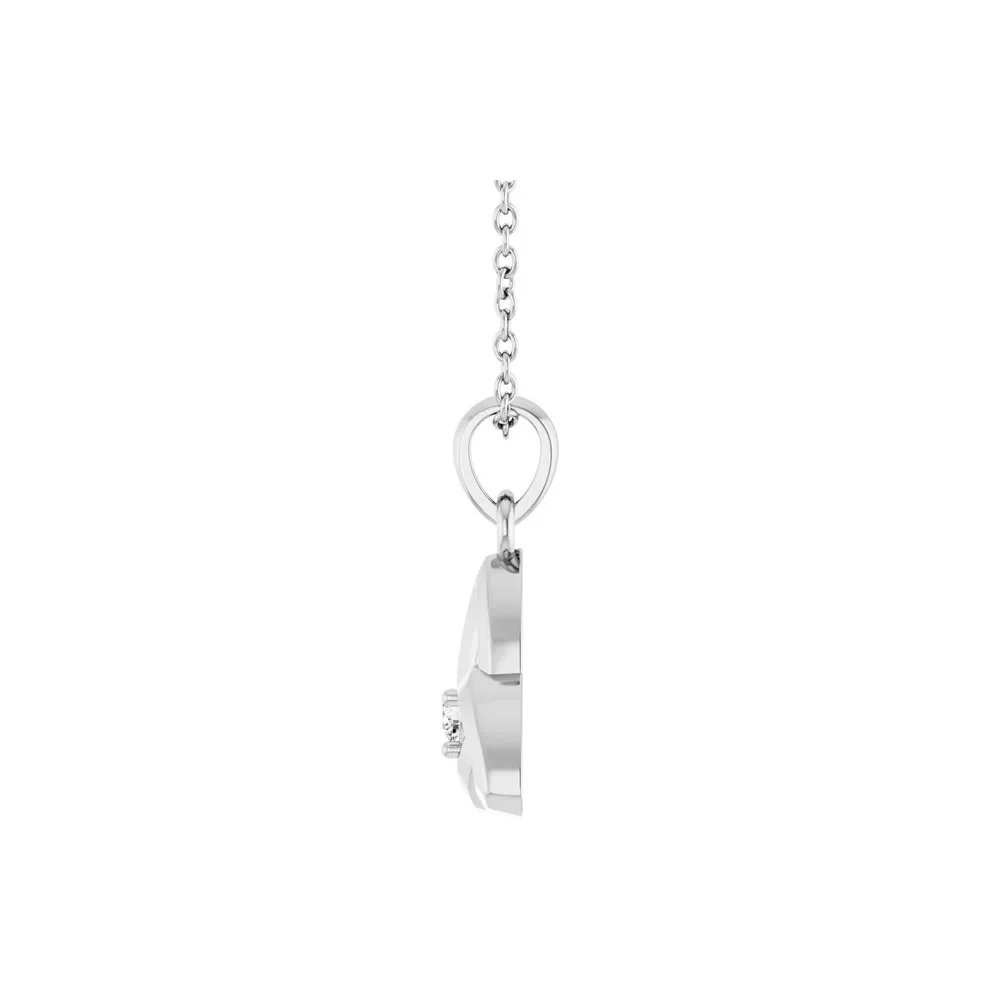 Natural Diamond Trinity Knot Necklace - 18" - Image 3