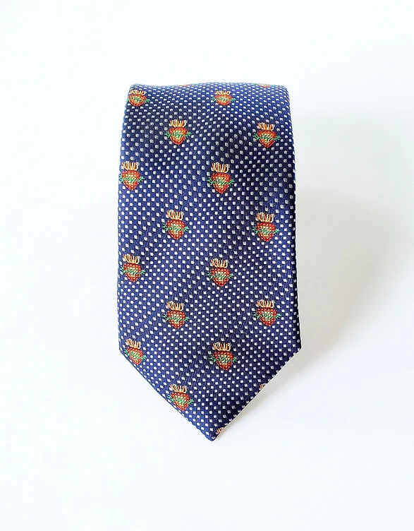 Navy or Red Men's Sacred Heart Tie & Pocket Square Set - Image 4