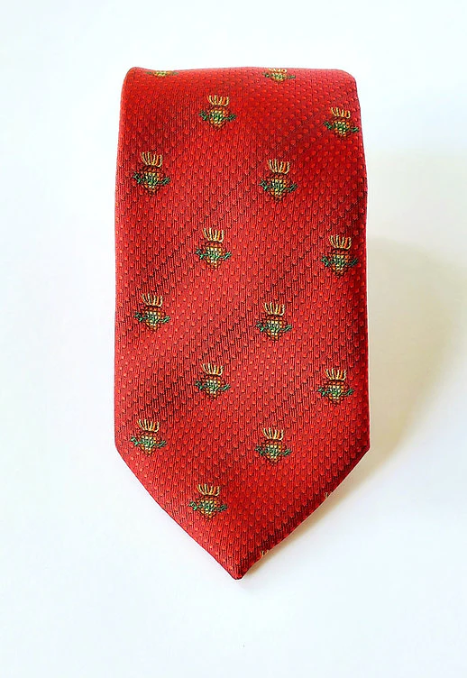 Navy or Red Men's Sacred Heart Tie & Pocket Square Set - Image 5