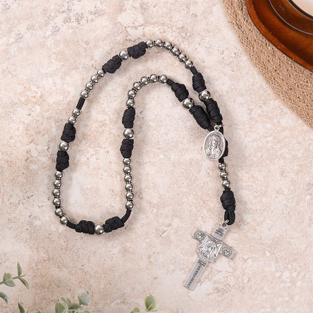 Black Paracord Holy Face Chaplet - Image 4
