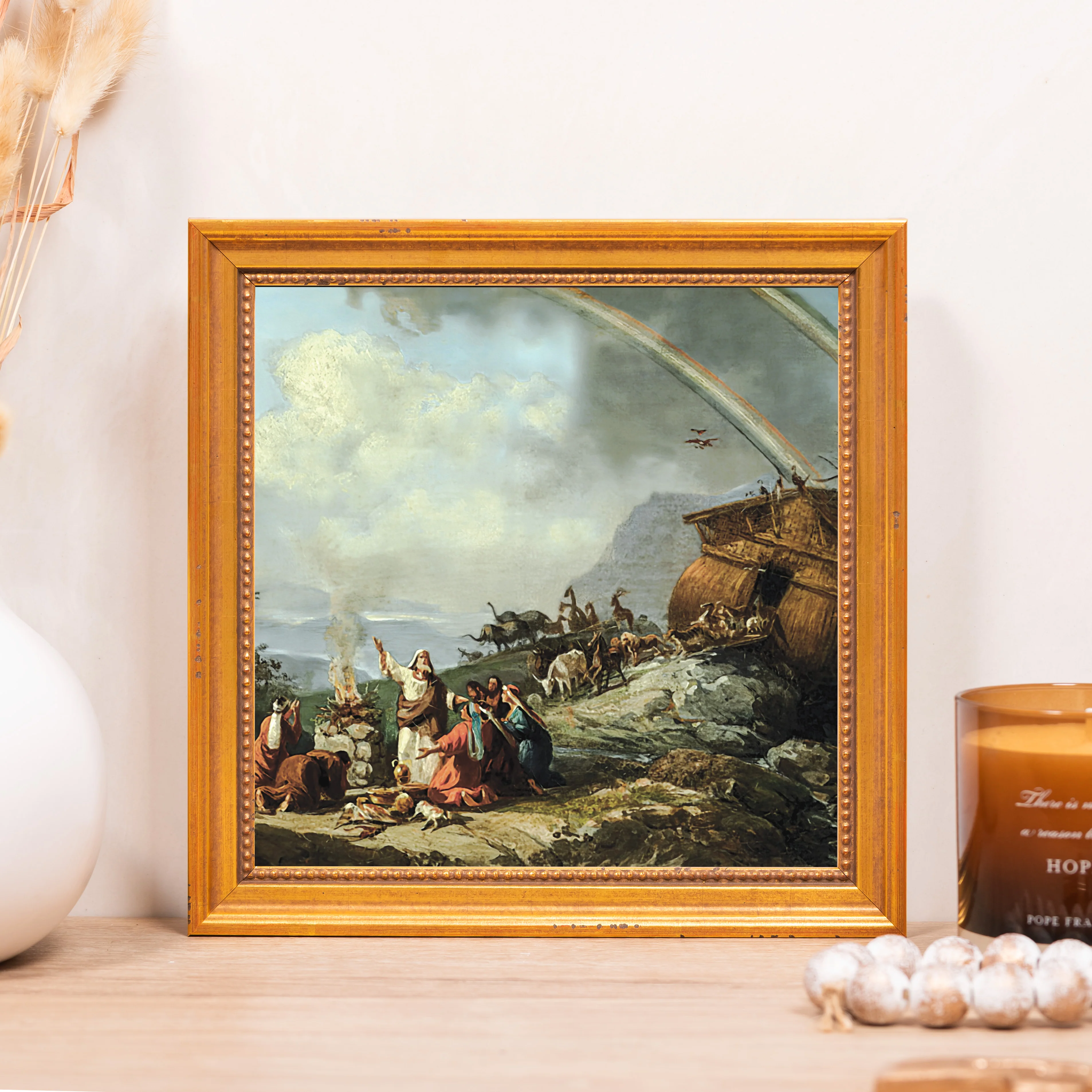 Noah's Prayer of Thanks Framed Canvas - Sacred Mini Collection