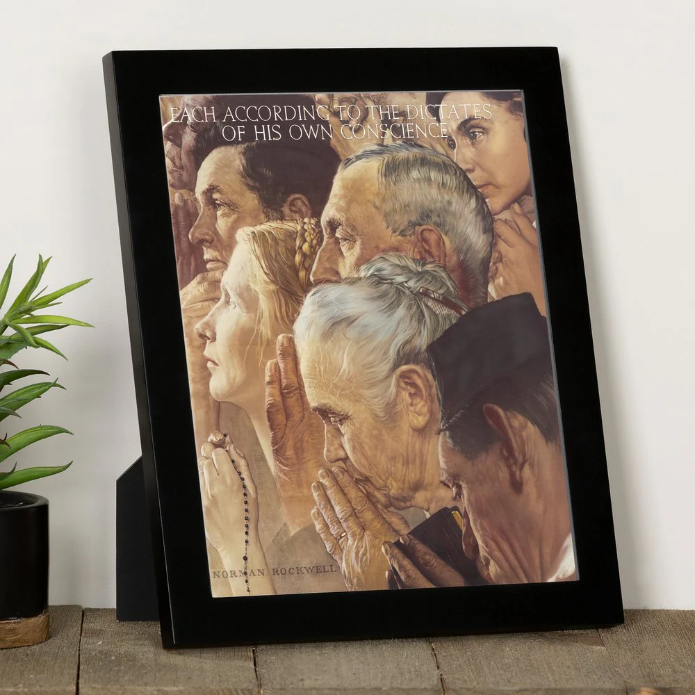 Norman Rockwell Freedom of Worship Framed Print - 8" x 10"