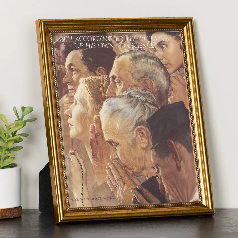 Norman Rockwell Freedom of Worship Framed Print - 8" x 10" - Image 3