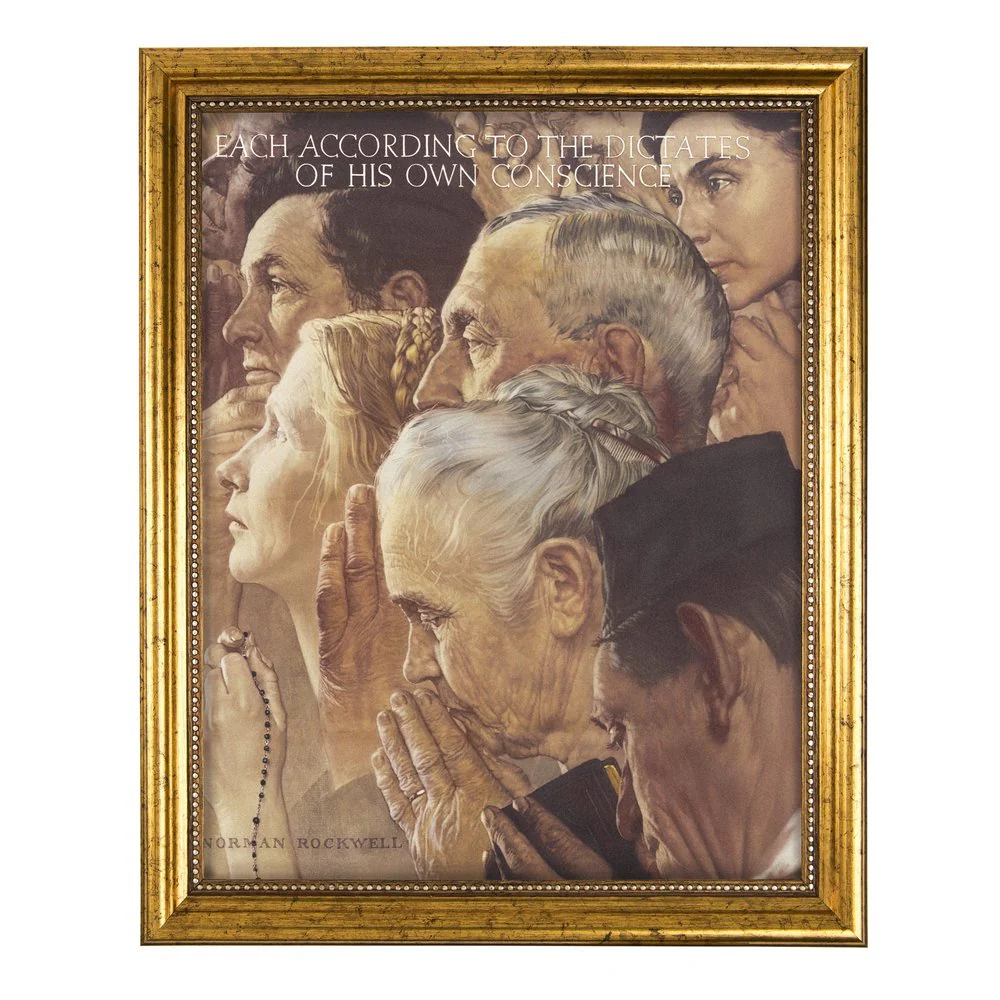 Norman Rockwell Freedom of Worship Framed Print - 8" x 10" - Image 4