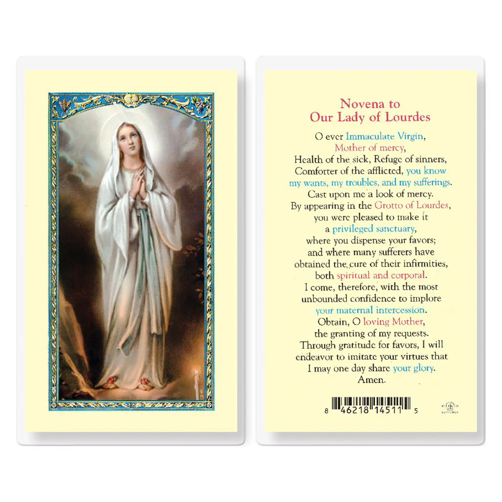 Novena to Our Lady of Lourdes - Prayer Card