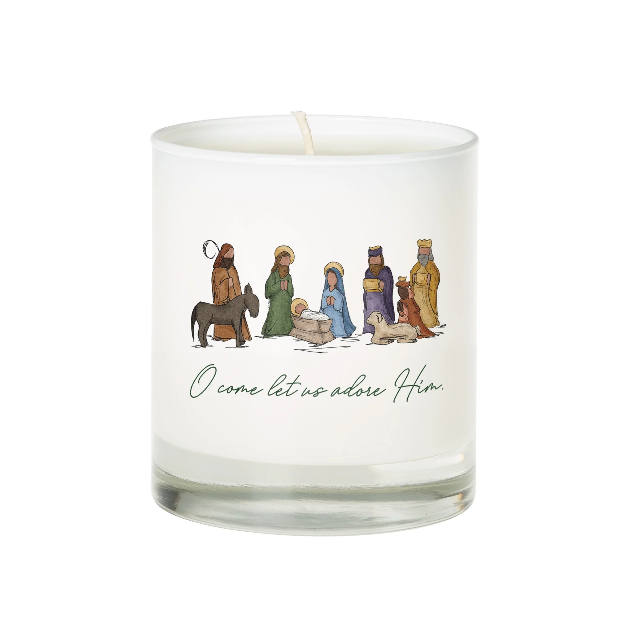 O Come Let Us Adore Him Christmas Candle - Image 2