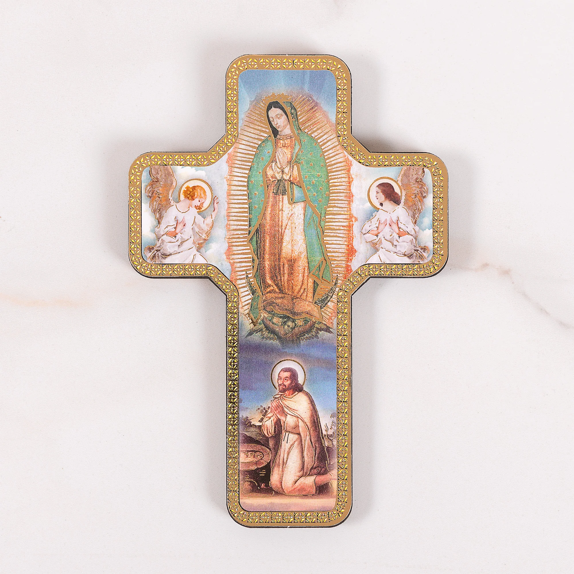 O.L. of Guadalupe & St. Juan Diego Blessing Wall Cross - 7"