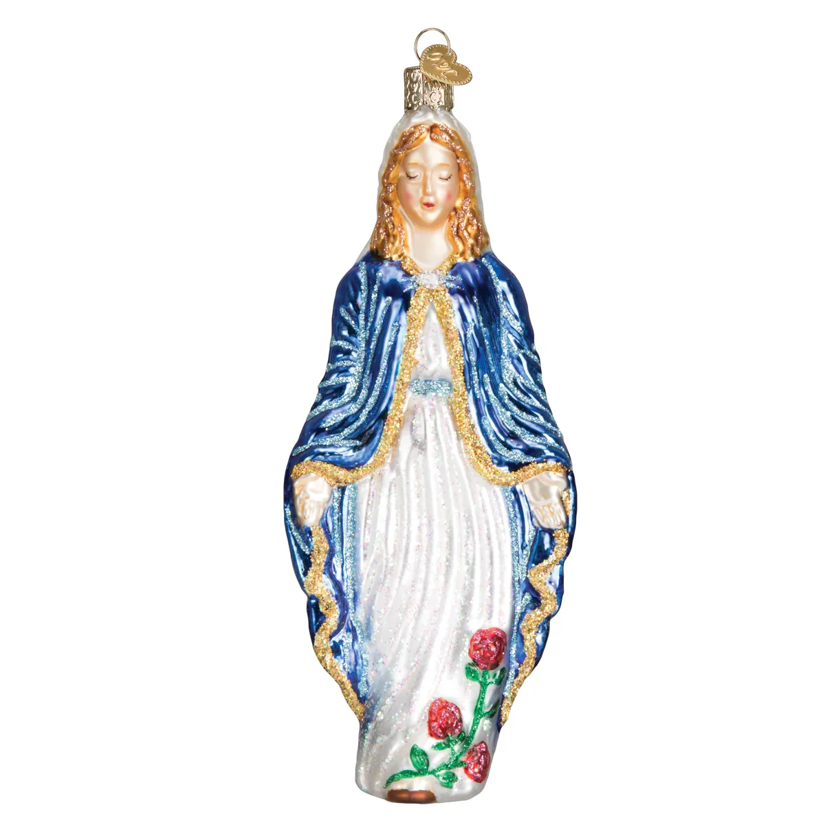 Old World Christmas Virgin Mary Blown Glass Ornament - Image 2