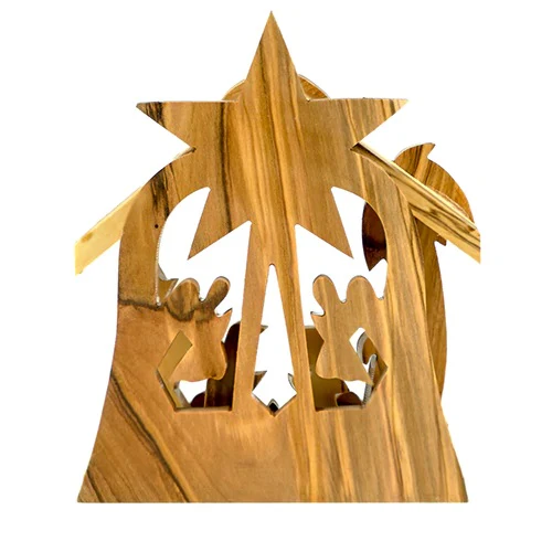 Olive Wood 3D Nativity Scene Grotto Ornament - Large - Image 3