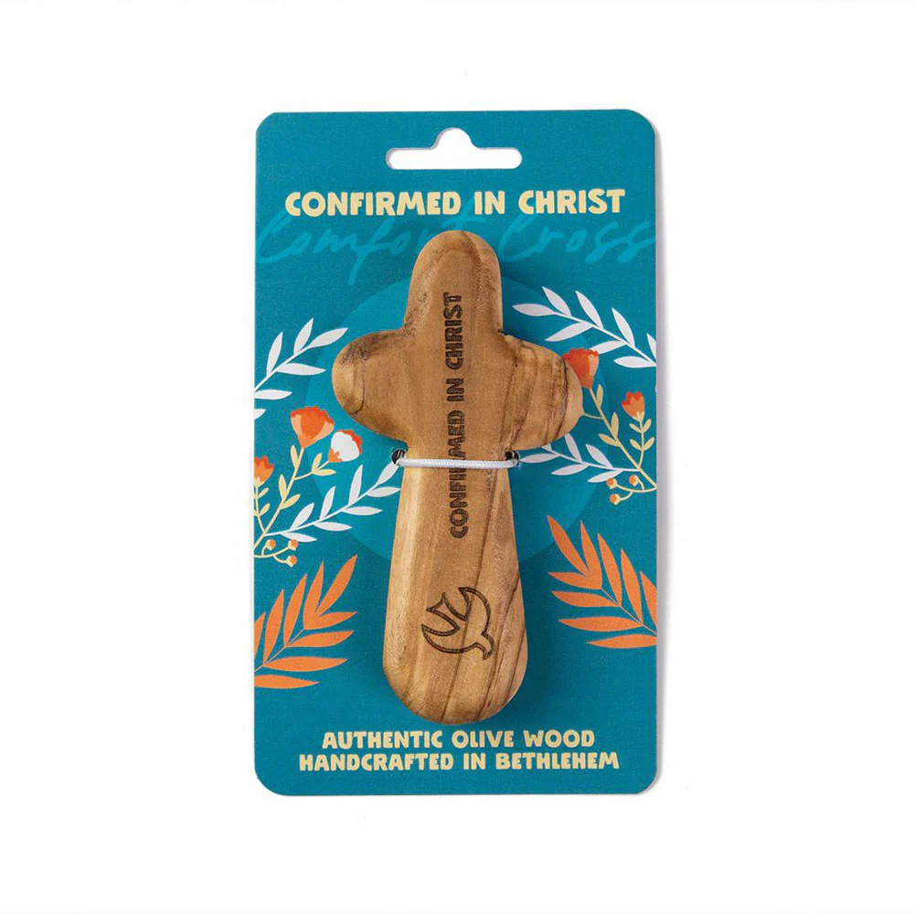 Olive Wood Confirmed in Christ Comfort Cross - Image 2