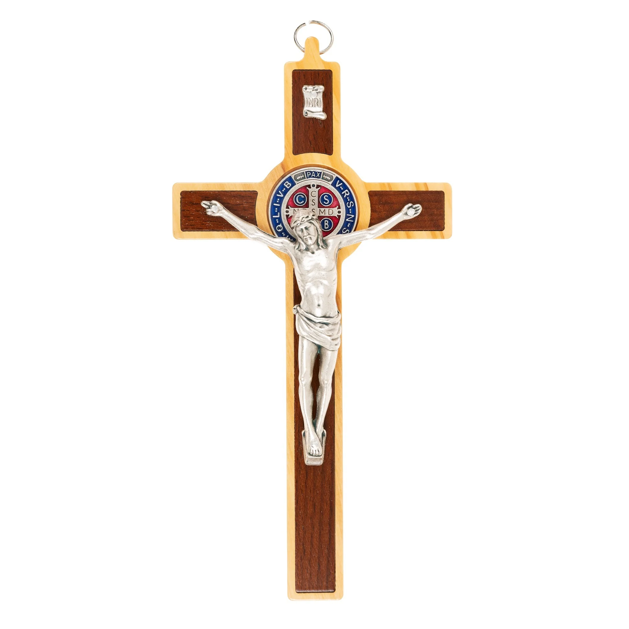 Olive Wood & Enamel St. Benedict Crucifix - Image 2