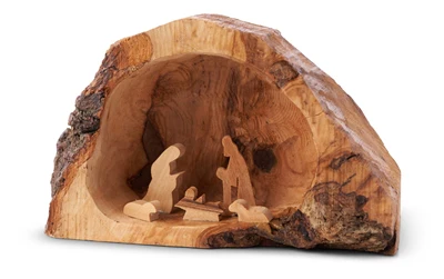 Olive Wood Nativity Cave Grotto