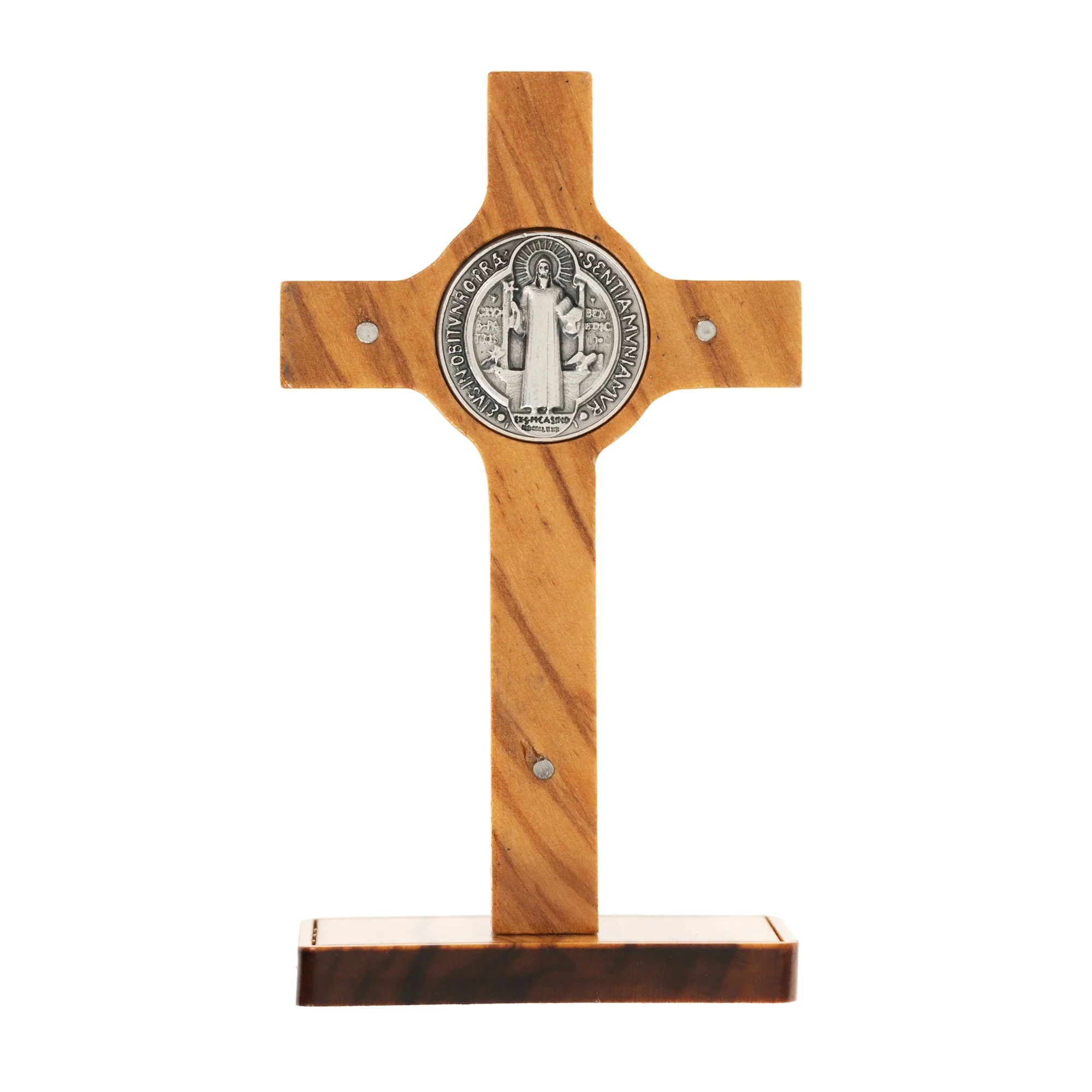 Olive Wood Standing St. Benedict Crucifix - 3.5" - Image 2