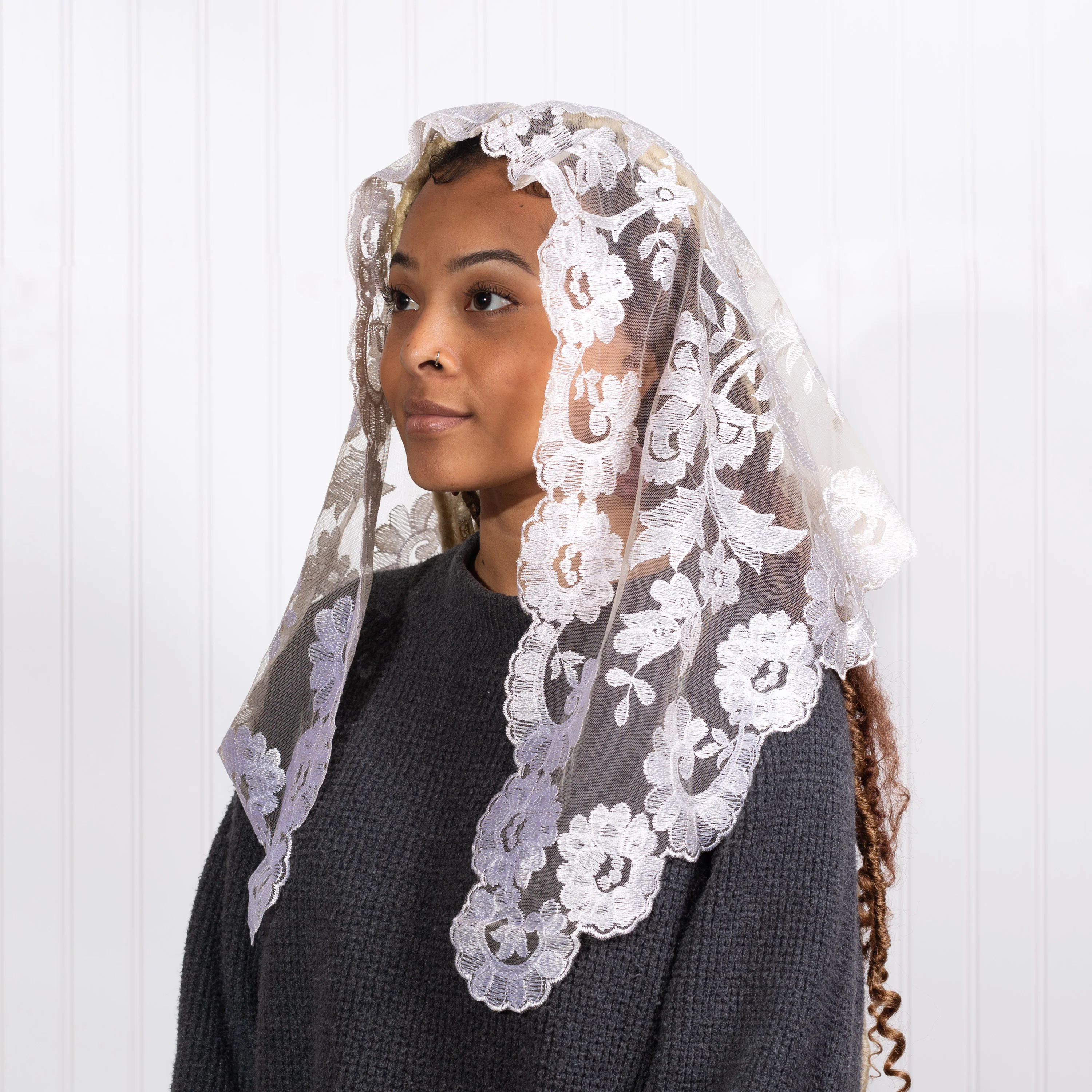 Olivia Spanish Lace Chapel Veil - Multiple Colors - Image 6