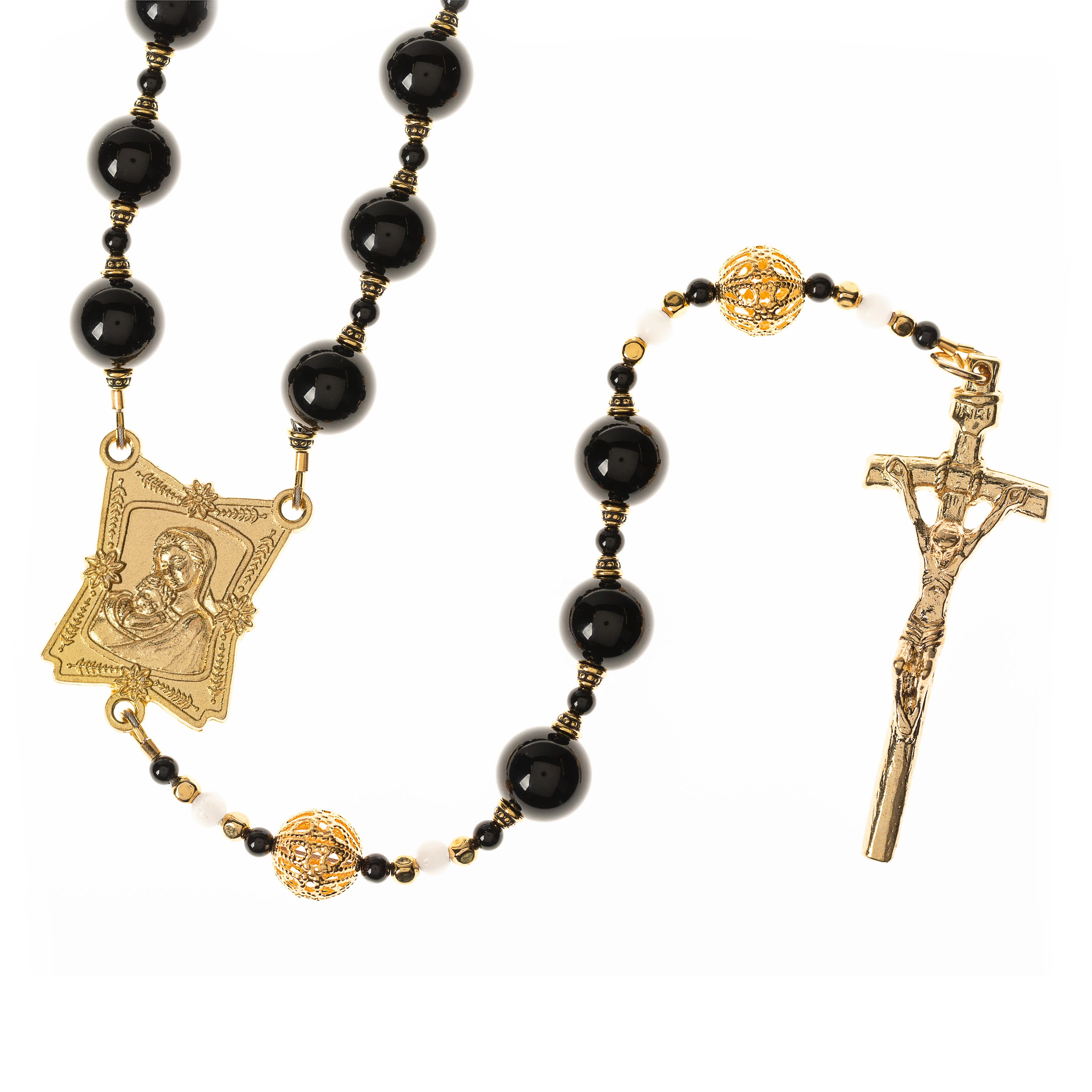 Onyx & Gold Rosary for Priests - Image 6