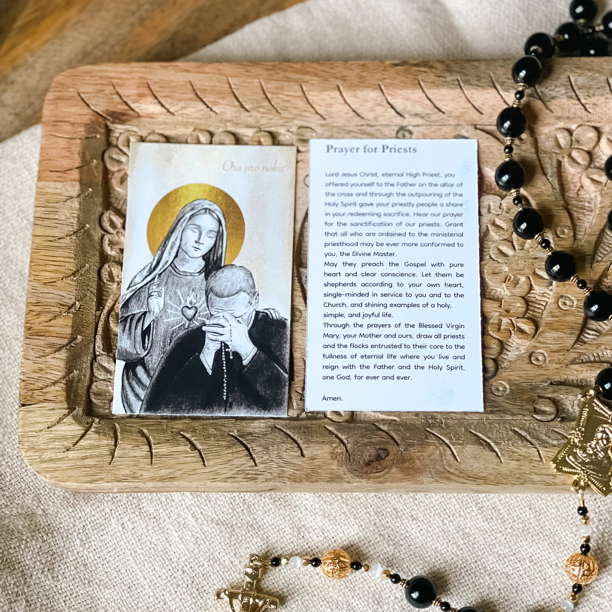 Onyx & Gold Rosary for Priests - Image 7