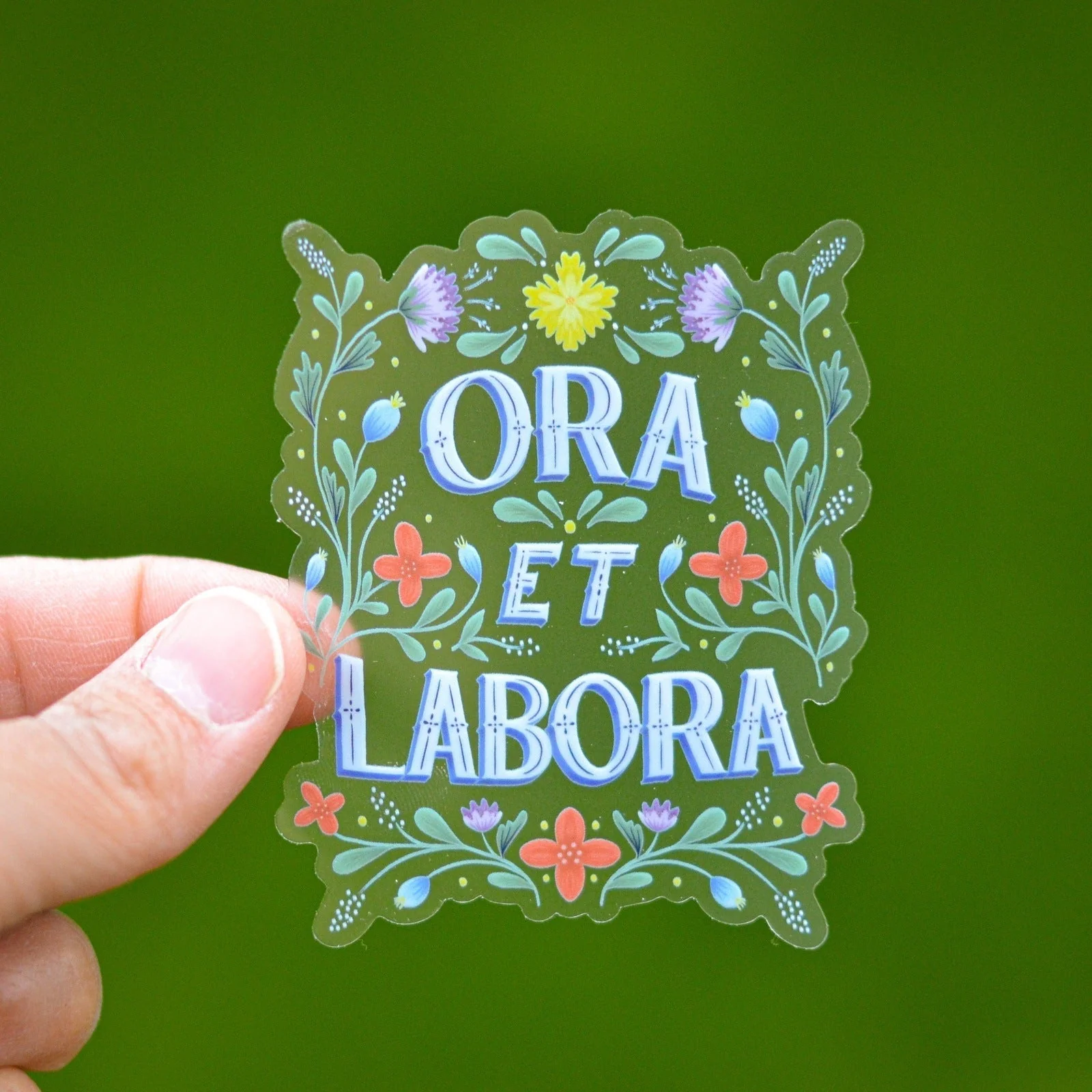Ora Et Labora Vinyl Sticker - Image 2