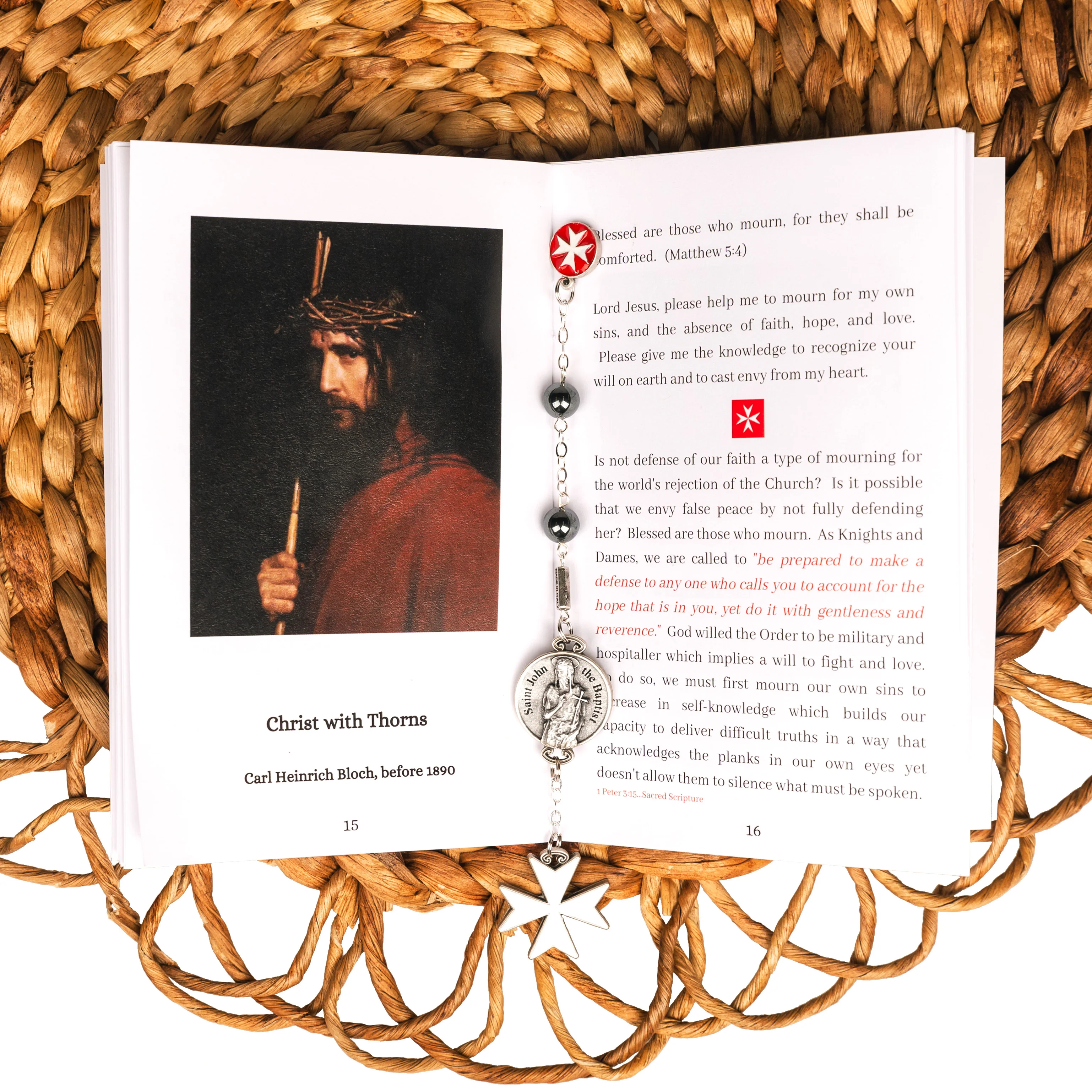 Order of Malta Custom Beatitudes Chaplet & Booklet Gift Set - Image 2