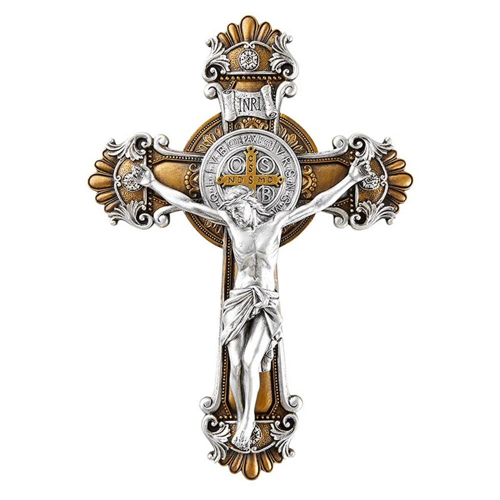 Ornate St. Benedict Metal Crucifix - 10.25"