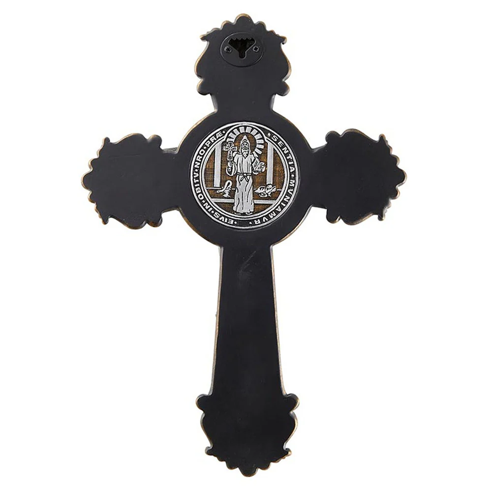 Ornate St. Benedict Metal Crucifix - 10.25" - Image 2
