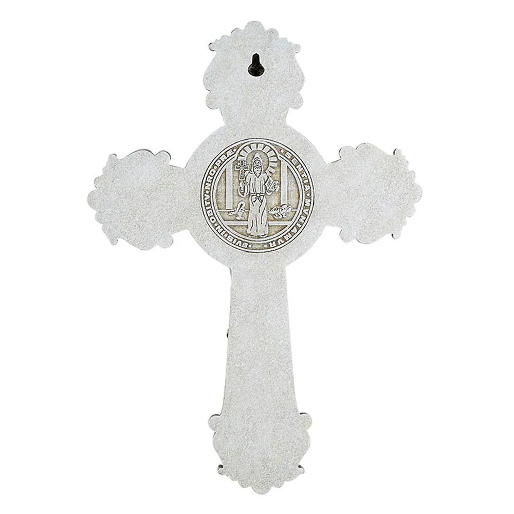Ornate St. Benedict Metal Crucifix - 10.25" - Image 4