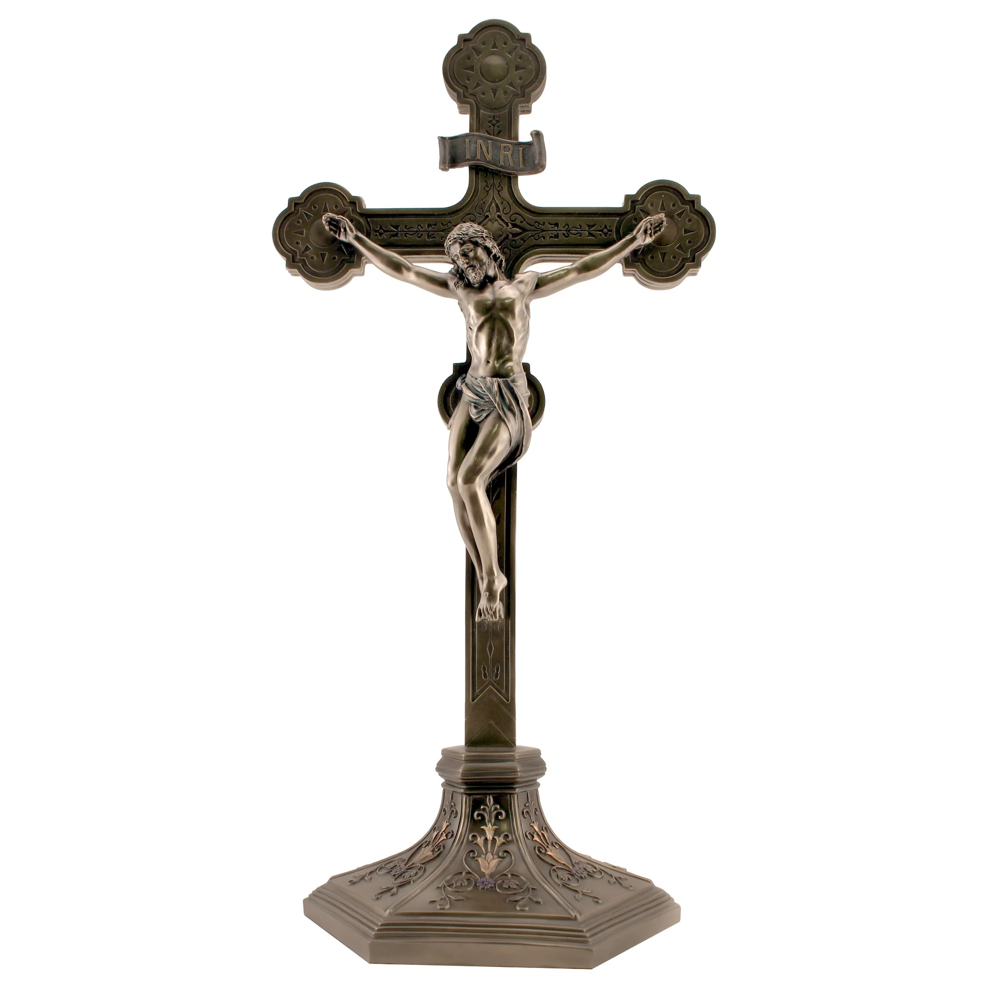 Ornate Veronese Standing Crucifix, 22 inch - Image 2