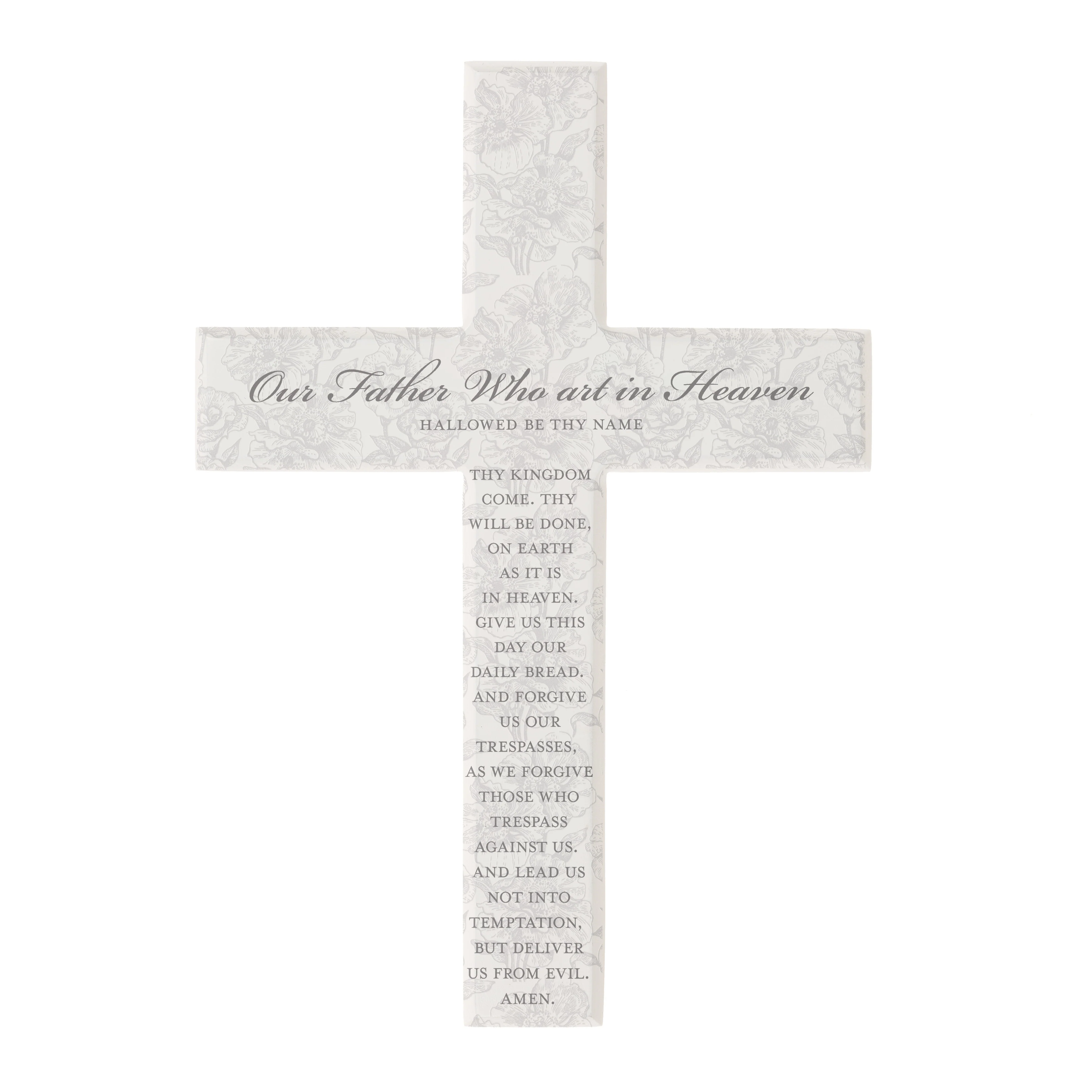 Our Father Toile Wall Cross - 10" - Image 2