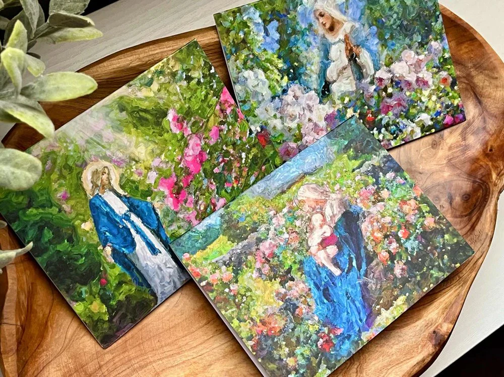 Our Lady Among the Flowers Variety Greeting Cards - Pack of 6 - Image 3
