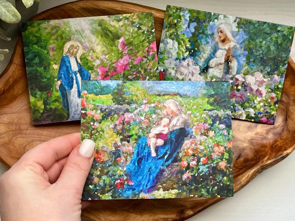 Our Lady Among the Flowers Variety Greeting Cards - Pack of 6 - Image 4