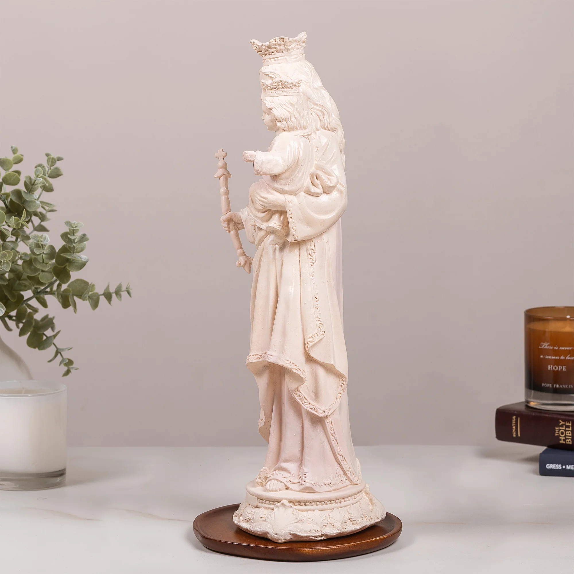 Our Lady Help of Christians Statue - White or Hand Painted - 16" - Image 4