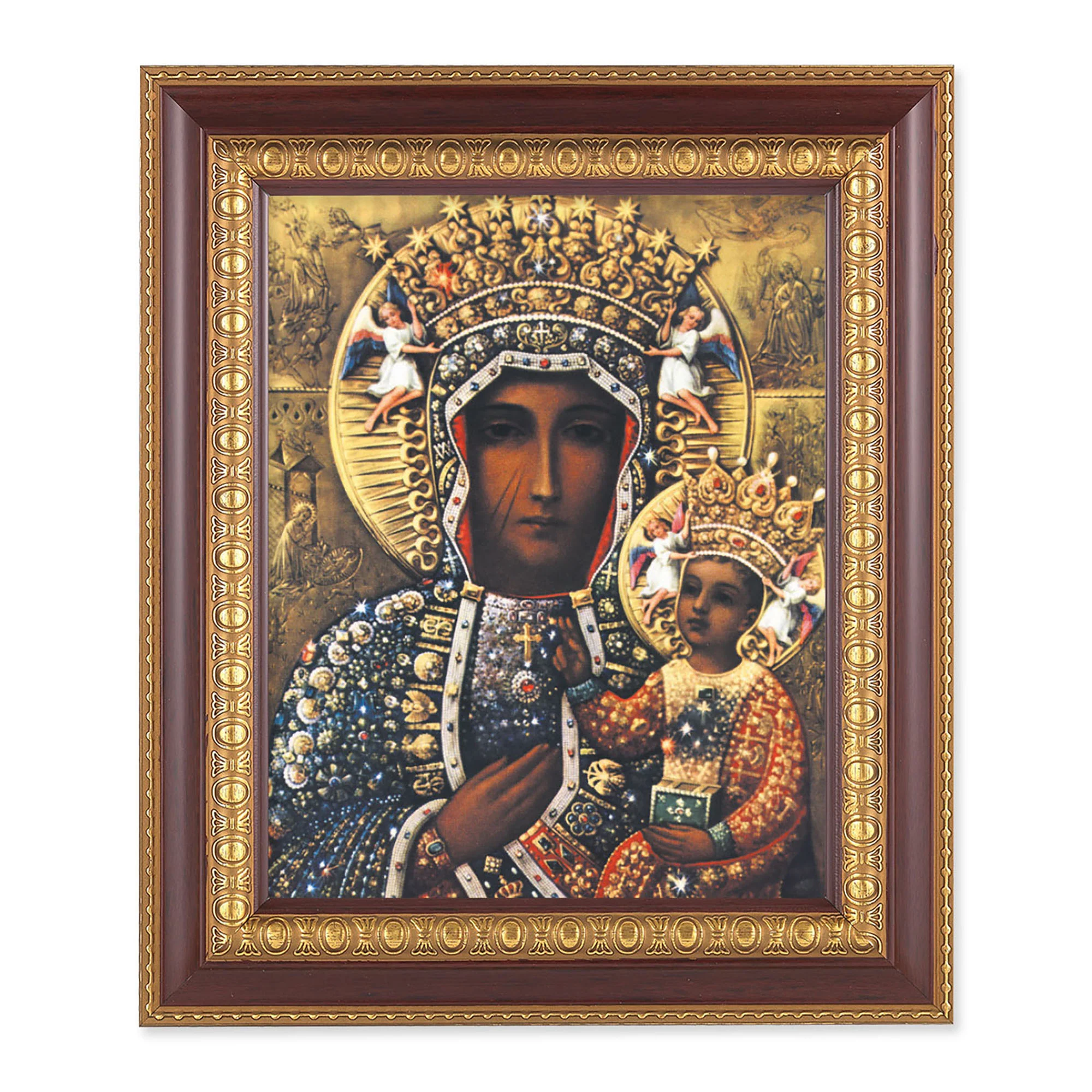 Our Lady of Czestochowa Cherry & Gold Framed Print - 8" x 10" - Image 2