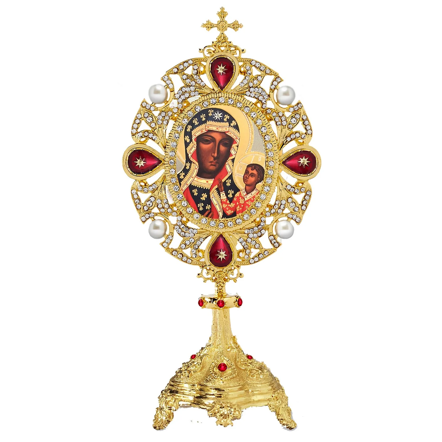 Our Lady of Czestochowa Jeweled Reliquary-Style Icon